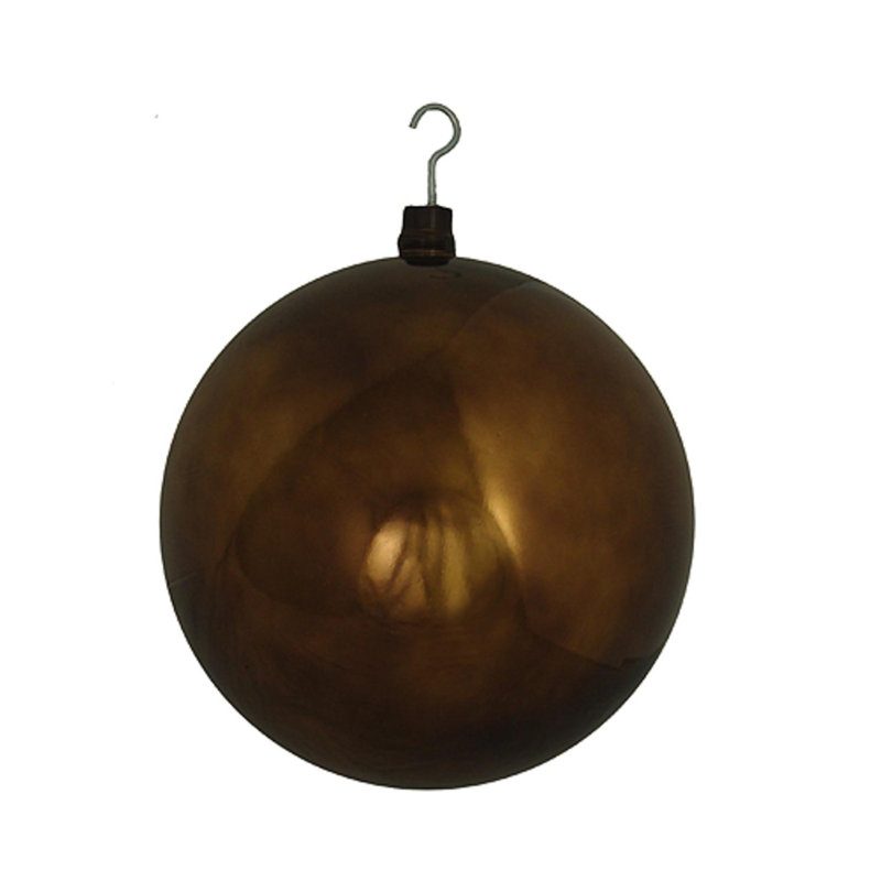 Ornement boule de Noël incassable 16 po (400 mm), Brun chocolat brillant