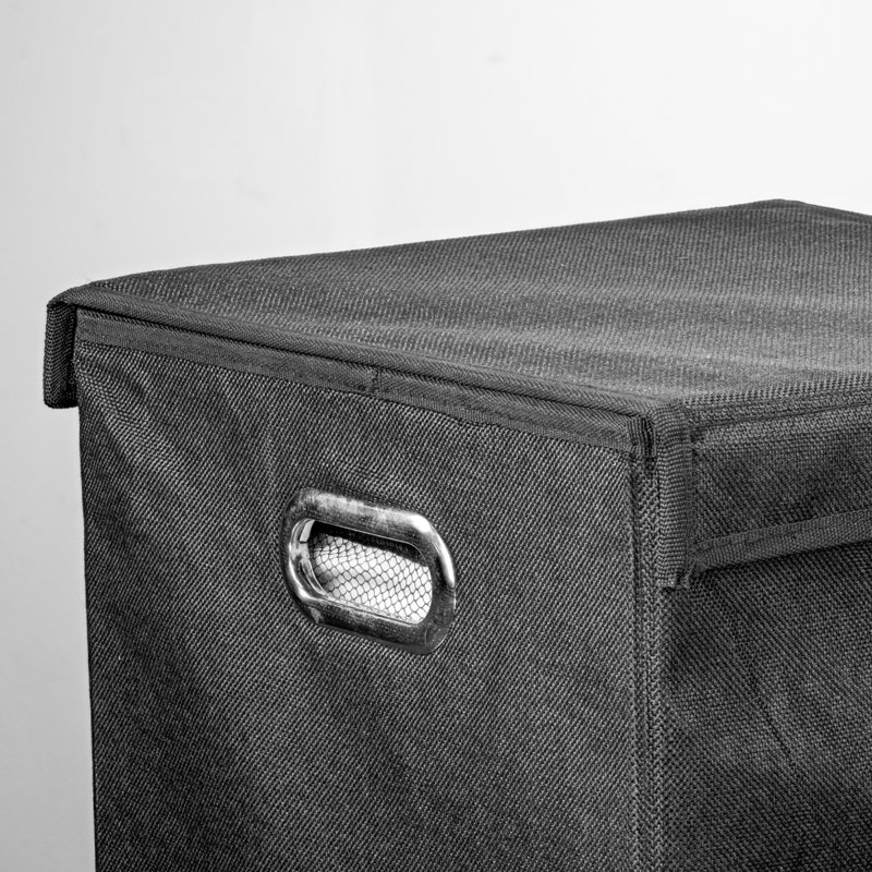 Fabric Laundry Hamper with Handles, Black