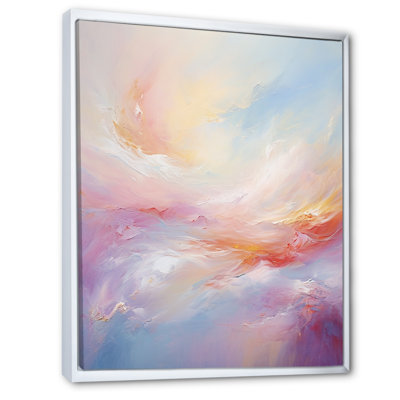 Hurman abstrait rose et bleu nuages - reproduction sur toile