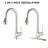 Single Handle Pull Down Kitchen Sink Faucet With Brushed Nickel Finish, Spot , High Arc Swivel Spout Three - Function For Simplistic Filling And Brushing, Easy Clean Nozzles, Class Brass, Restaurant