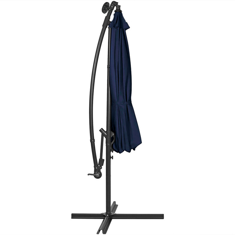Parasol en porte-à-faux décalé 9,6 pi Eli avec DEL solaires Eli - Bleu marine, Marine