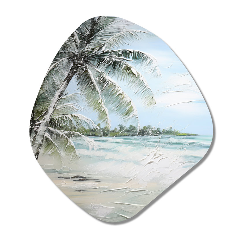 Art mural asymétrique en métal Reuter - Palmiers et palmiers, H 28 po x l 25 po