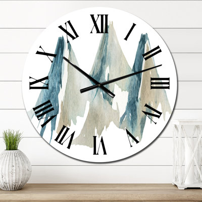 Blue High Mountain Range I - Horloge murale traditionnelle