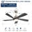 52 Inch Ceiling Fan With Dimmable LED Light 5 Solid Wood Blades Smart Remote Control Reversible DC Motor Ceiling Fan-102062841-102062842-122430241