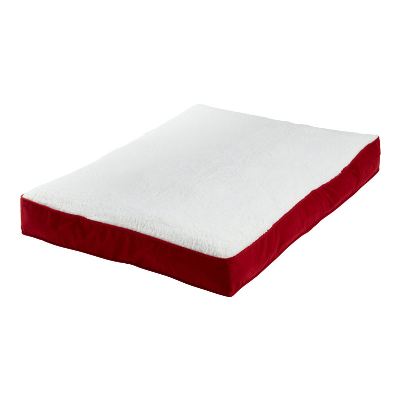 Lit pour chien avec coussin de soutien, Cramoisi, Moyen (l 42 po x P 30 po x H 4 po)
