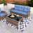 5-rattan Outdoor Conversation Set With Swivel Lounge Chairs
