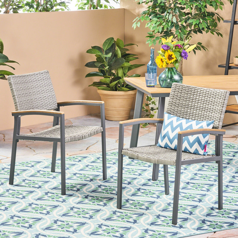Chaise de salle à manger - siège de patio gris avec filet en maille confortable
