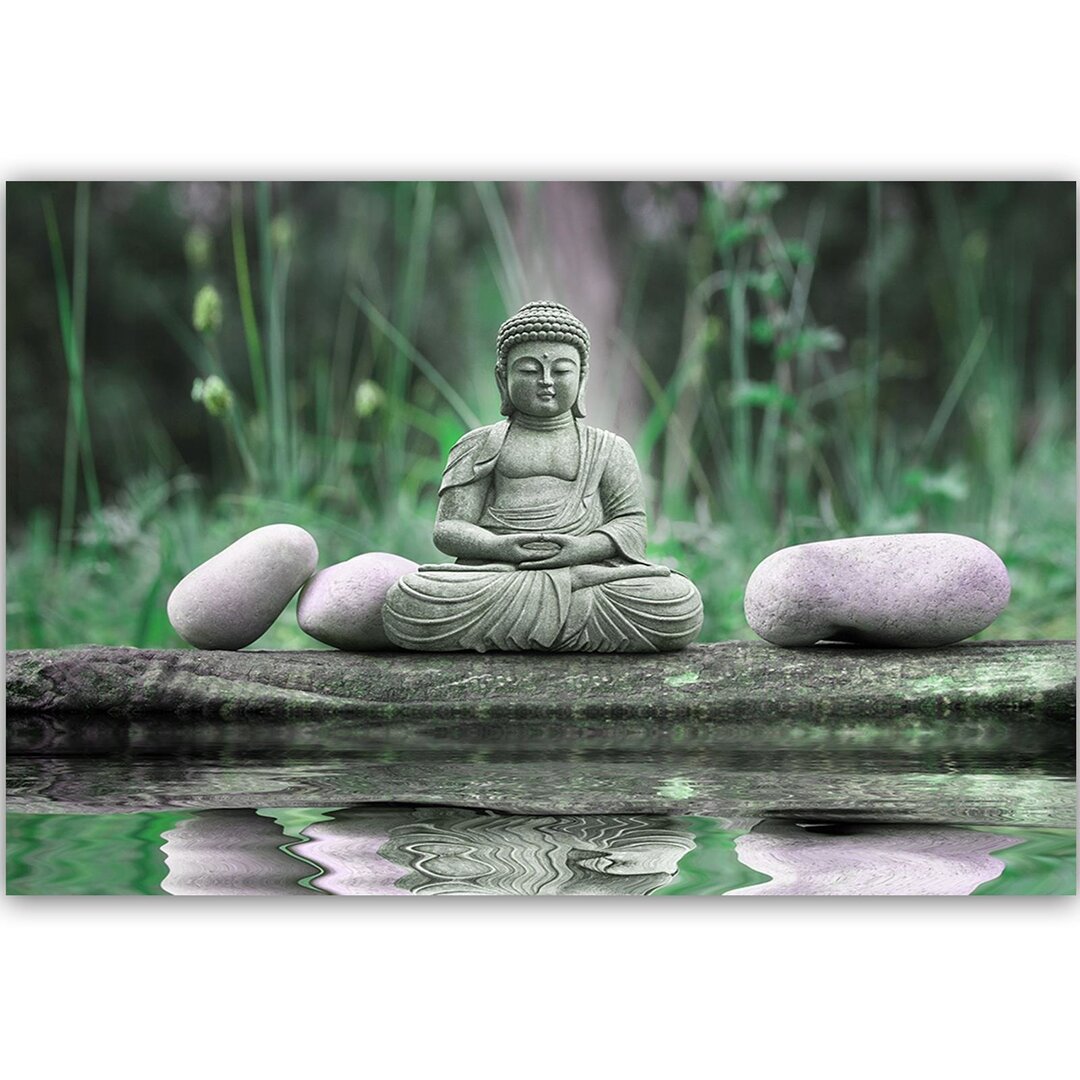 Leinwandbild Buddha am Wasser 2