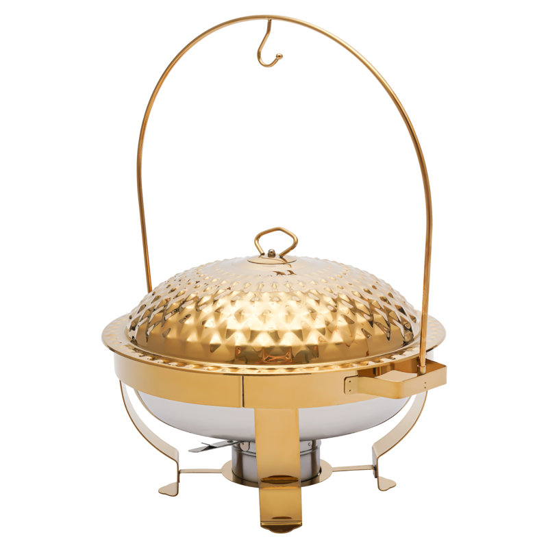 Réchaud 4,5L rond en acier inoxydable, Or