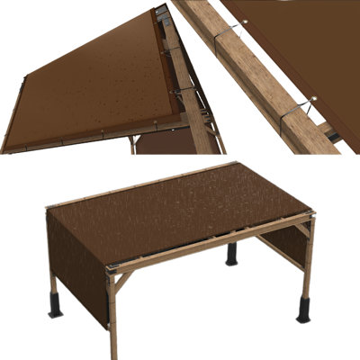 Royal Shade Permeable Pergola Sun Shade Canopy Replacement Cover Without Weight Rod for Outdoor Patio, Garden, Backyard