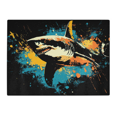 Shark Design  Glass Chopping Board