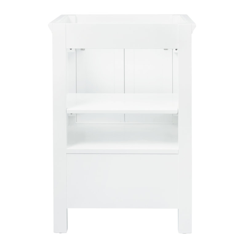 Brantley 24 Inch White Painted Bathroom Vanity with Chrome Hardware