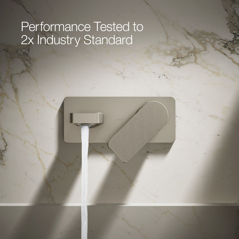 Parallel Wall-Mount Single-Handle Bathroom Sink Faucet, Vibrant Brushed Nickel