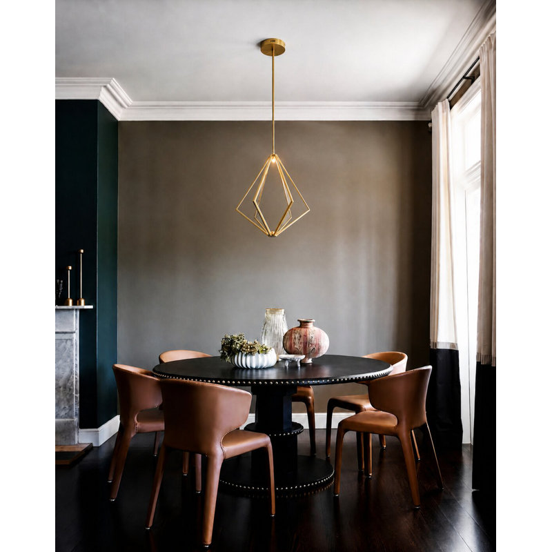 Modern 6 Light Gold LED Chandelier, Gold