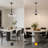 3-Light  Industrial Drum Chandelier With Clear Glass Shade-1386821414