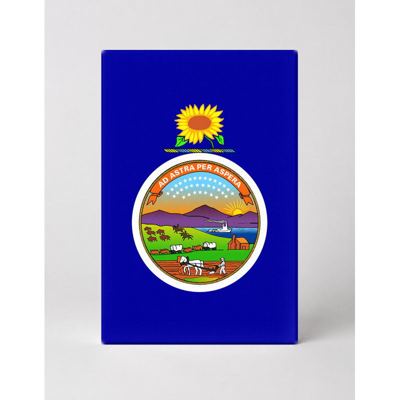 Kansas State Flag - Portrait, art mural sur toile, L 20 po x H 30 po
