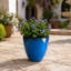 Pot à fleurs rond moderne en résine tacheté avec soucoupe et écran de drainage-2020441386-2020441387-2020441391