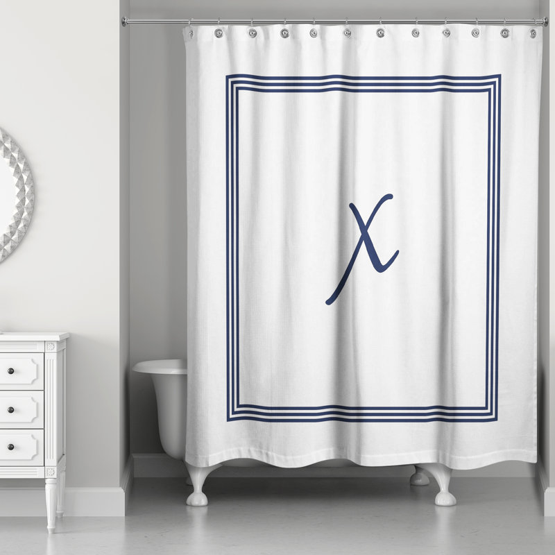 Rideau de douche simple , X, Bleu marine