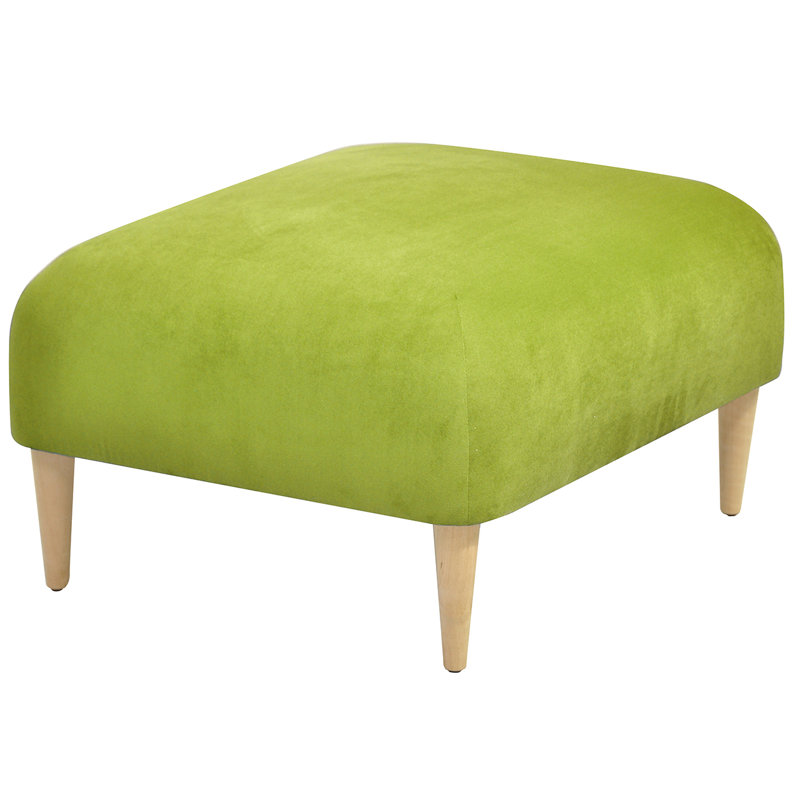 Jupi 60cm Wide Square Solid Colour Cocktail Ottoman, Lime