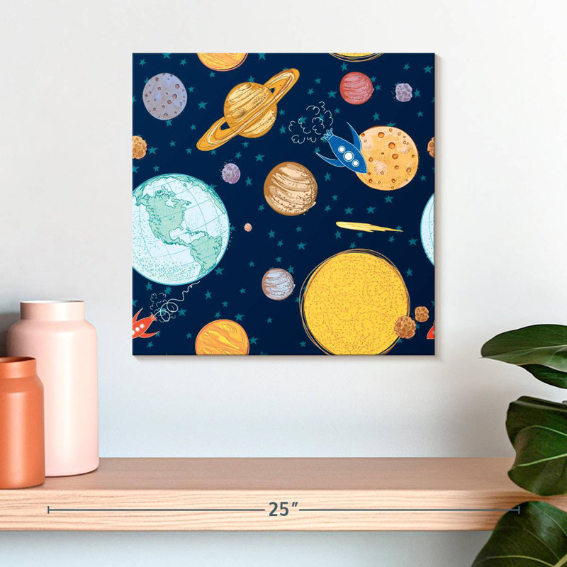 Motif de voyage dans l'espace Oberle, H 16 po x l 16 po