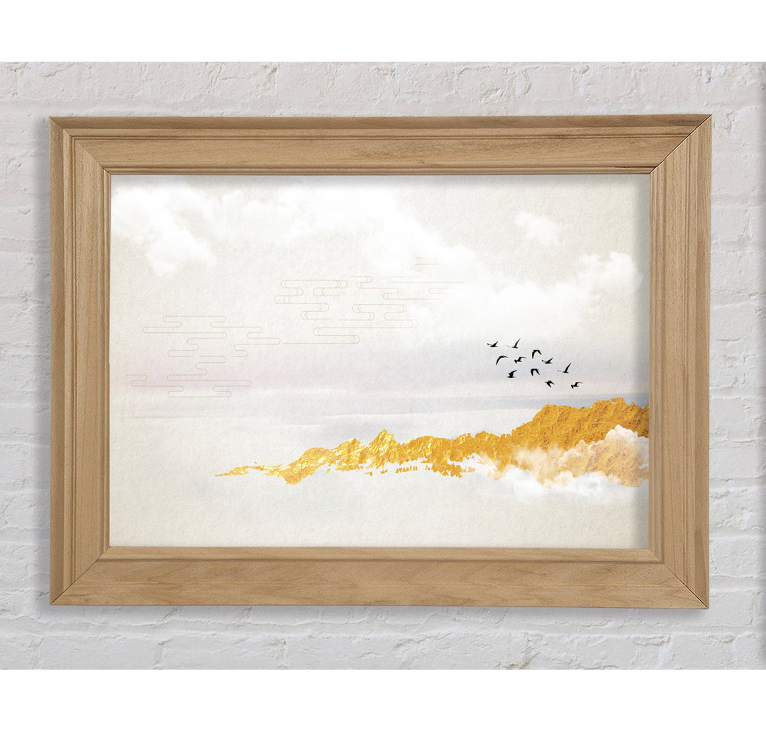 Orange Coast And Birds - Einzelne Bilderrahmen Kunstdrucke