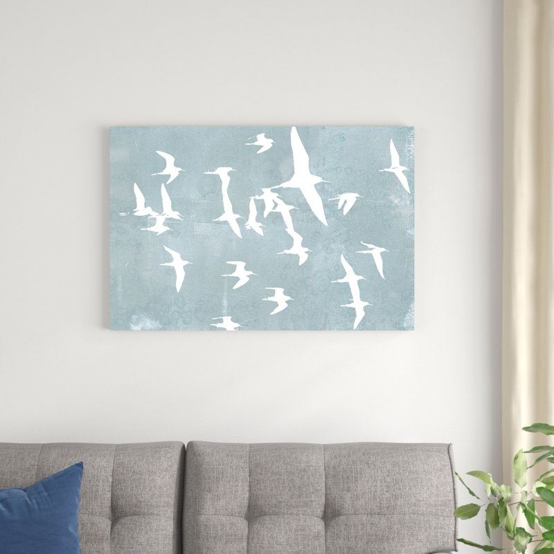 Silhouettes en vol II, H 24 po x l 36 po x P 1,25 po