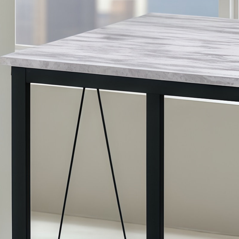 Antique-style Black And White Color-blocked Writing Desk, Classic Finish Exudes Retro Style.