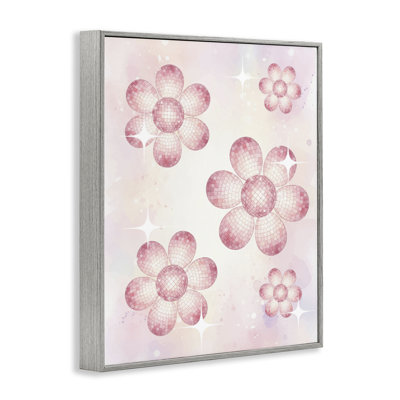 Disco Ball Floral Patterns Framed Giclee, design by Lil' Rue