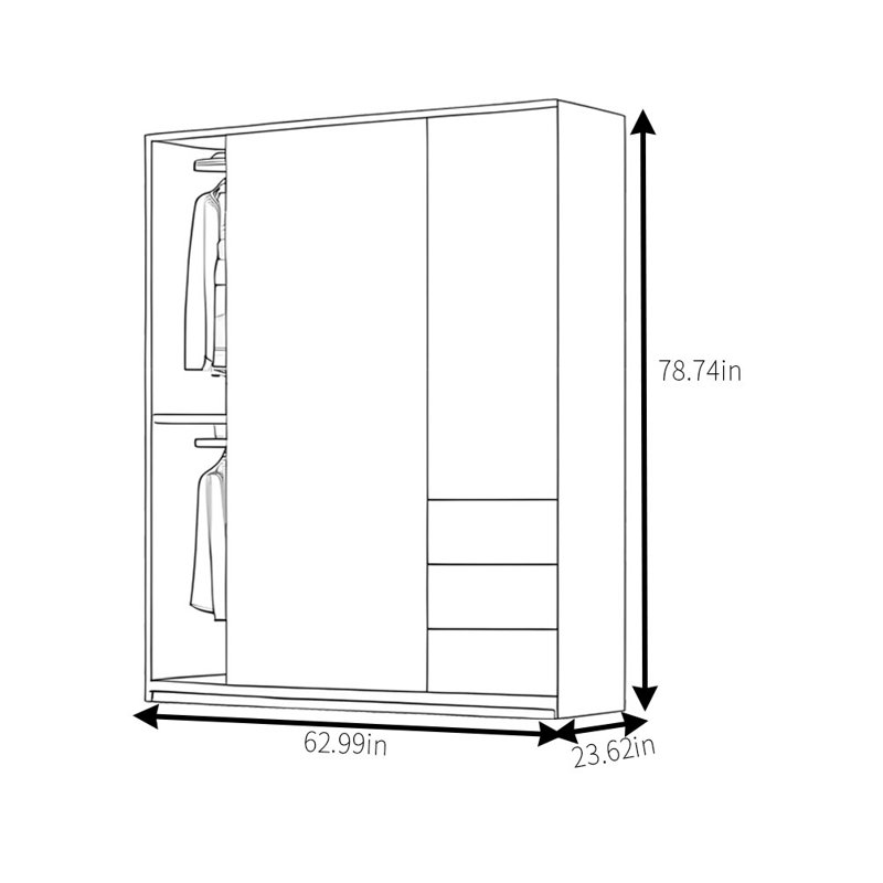 Armoire classique rétro, H 78,74 po x l 62,99 po x P 23,62 po