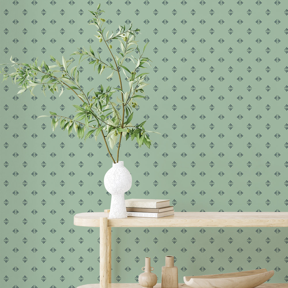 Hockney Self-Adhesive Wallpaper Roll, Green Tea