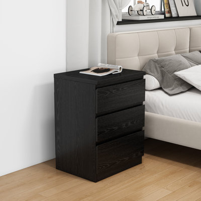 Wooden Nightstand with 3 Drawers