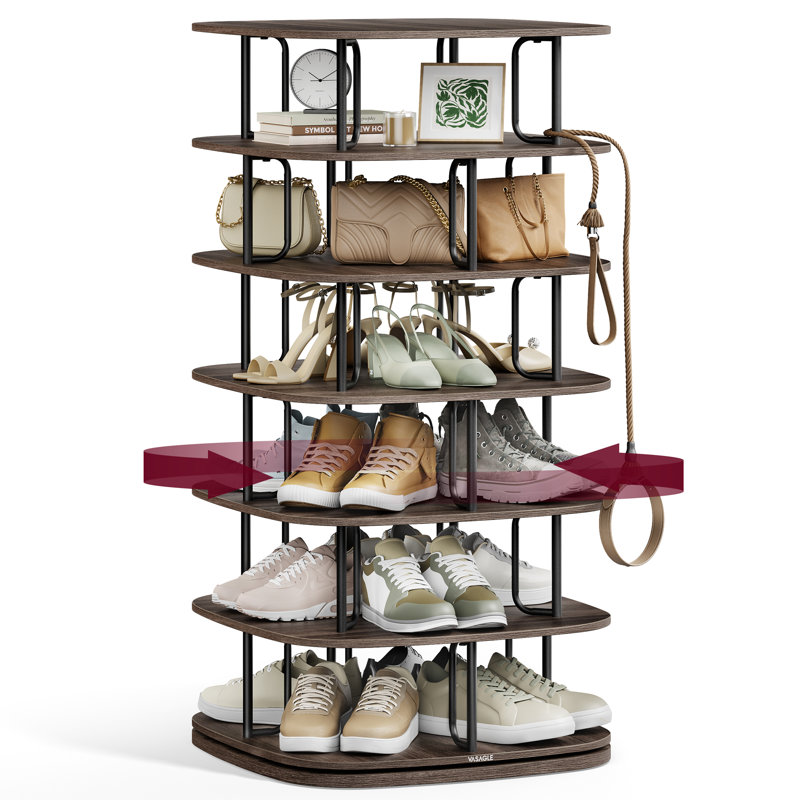 7-tier Shoe Rack, Rotating Shoe Rack Tower, Shoe Closet Organizer, Shoe Shelf, 28-35 Pairs, For Entryway, Living Room, Closet