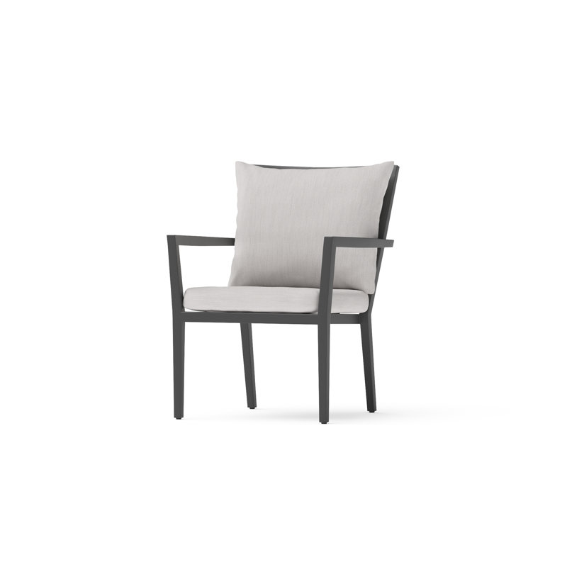 Venetia 4 Piece Sunbrella Outdoor Patio Dining Chairs - Gray