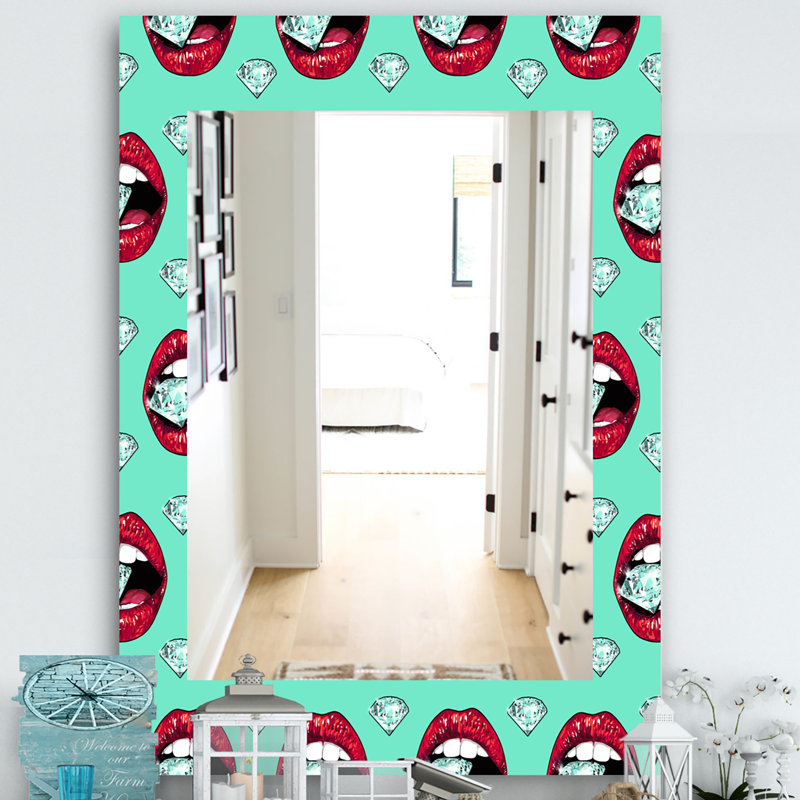Miroir de salle de bain/meuble-lavabo hot lèvres, H 24 po x l 32 po