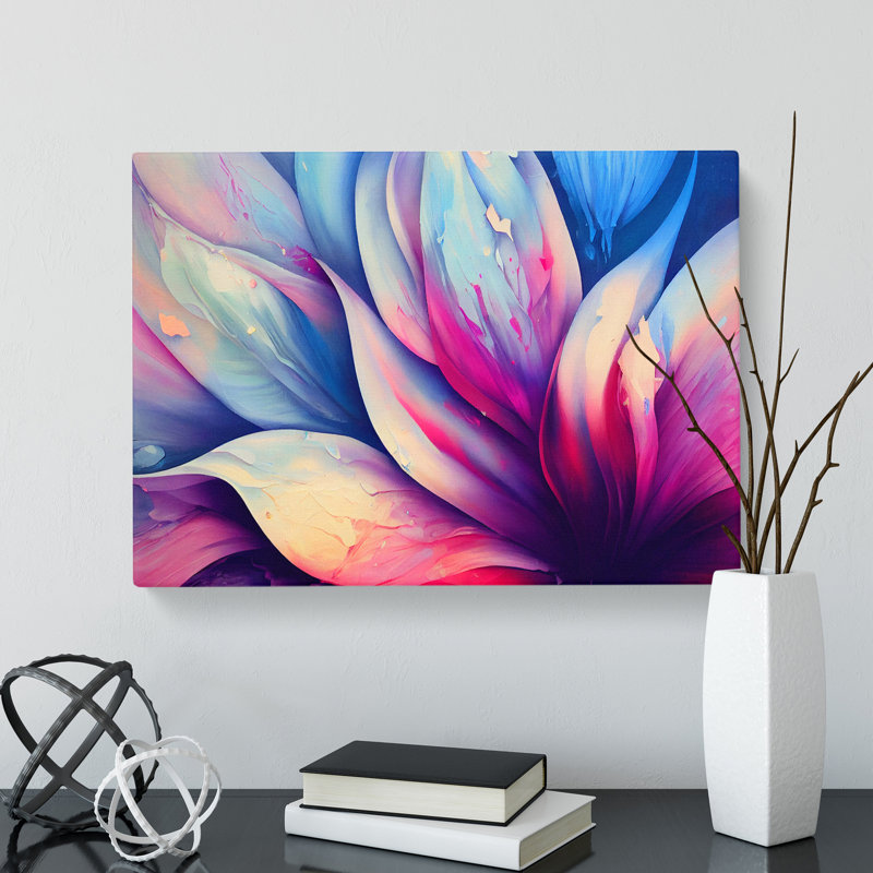 Colourful Flowers Vol.4 Abstract - Wrapped Canvas, 50cm H x 76cm W x 3cm D