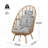 Outdoor Wicker High-back Swivel Lounge Chair