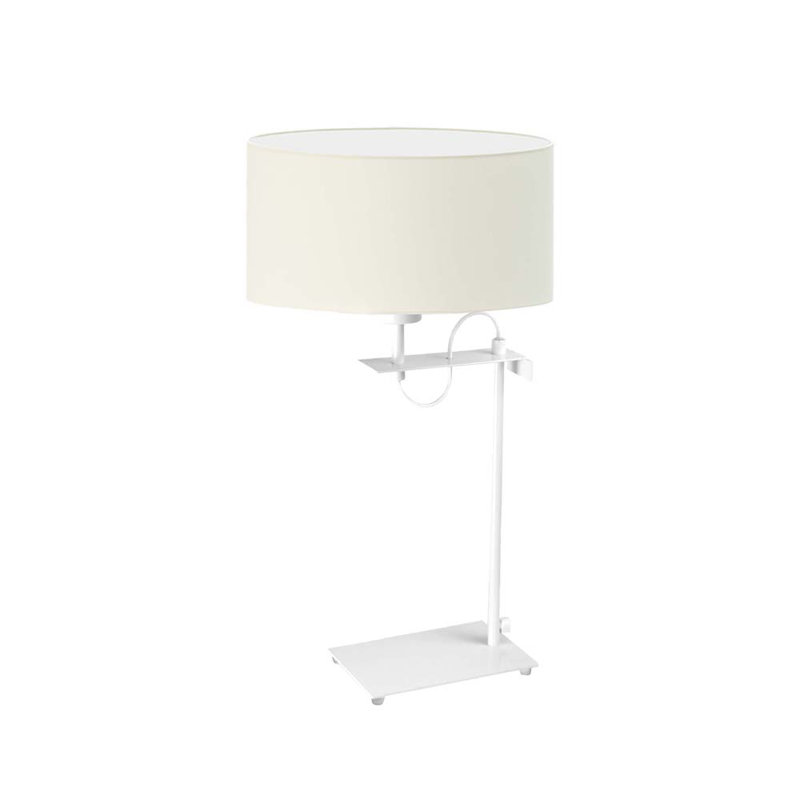 Arlena Metal Desk Lamp, White, Ecru