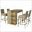 5 Piece Wicker Patio Bar Set With High Top Table And Shelves-804861331