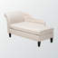 Chaise longue en tissu d'ameublement beige Johnwesley avec pieds noirs, H 30,9 po x l 27,2 po x L 61,8 po-495525557