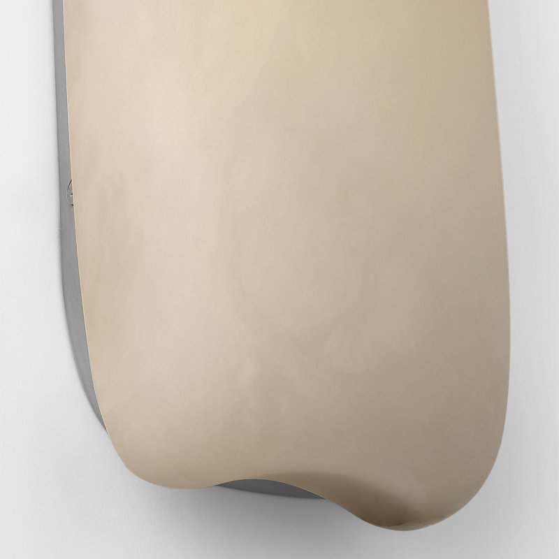 Kelly Wearstler Formosa 26" Linear Sconce, 19.75" H x 4.75" W x 3.25" D, Alabaster/Polished Nickel, 1400 W