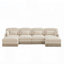 Comfy Chenille Leopard Printing Loveseat Sofa with Movable Ottomans, Ergonomic Design, and Easy Assembly for Modern Living Rooms-353740754-353740765