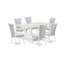 Ensemble de salle à manger 7 pièces à plateau en bois massif avec 1 table et 6 chaises rembourrées avec dossier en treillis-1278673116-1278673114-1278673093
