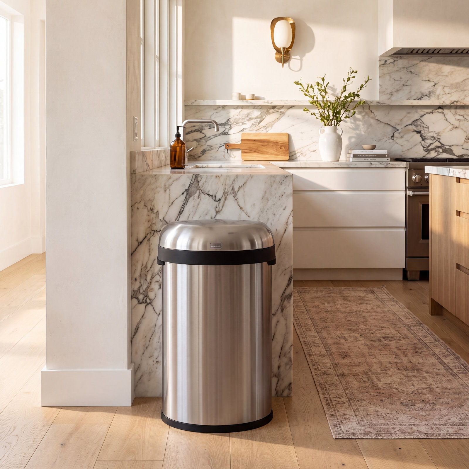 simplehuman 21gal Bullet Open Trash Can, Brushed