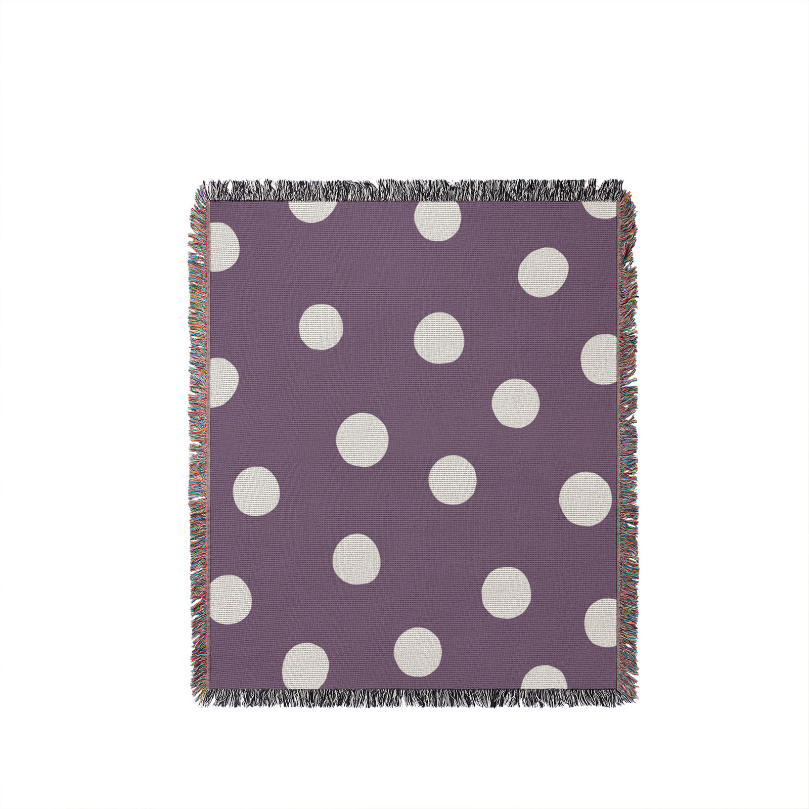 Leonore Cotton Hand Woven Throw Blanket, 50" x 70"  – Full/Double, Purple