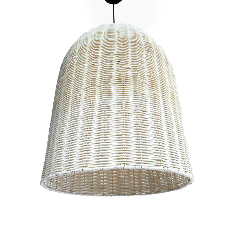 Campana 1 - Light Rattan Chandelier, 24" H x 18" W x 18" D