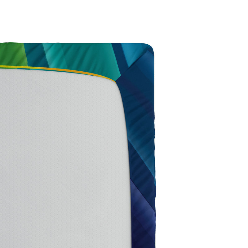Microfiber Abstract Fitted Sheet, Full Fitted Sheet, Blue/Green Geometric