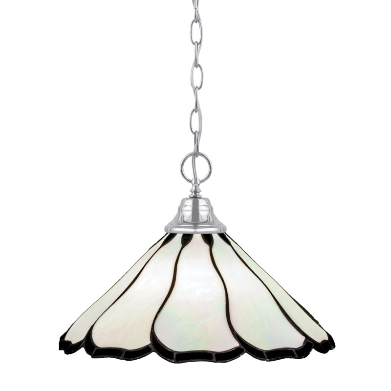 Luminaire suspendu en forme de chaîne avec perle 16 po Arrietty, Perle, Chrome chrome
