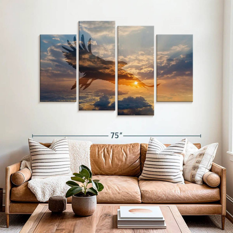 Brampt Eagle Sunrise Silhouette, 42" H x 68" W