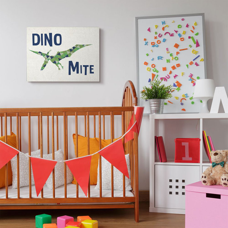 Motif de dinosaures Leithow Dino, H 24 po x l 30 po x P 1,5 po, Toile tendue