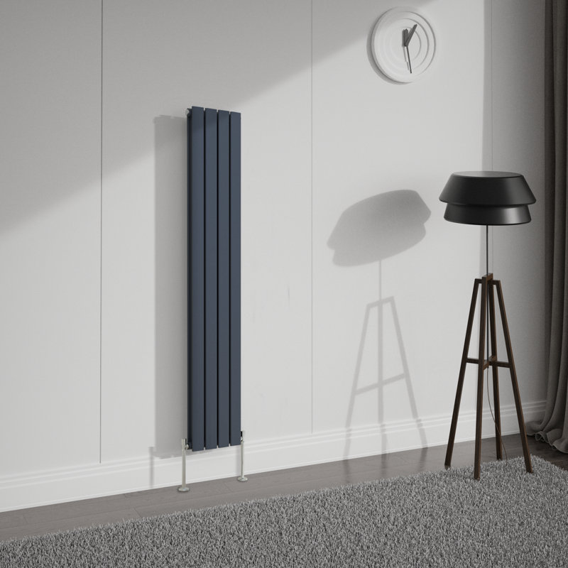 Shonna Vertical Double Flat Panel Radiator, Anthracite, 160cm H x 27.2cm W